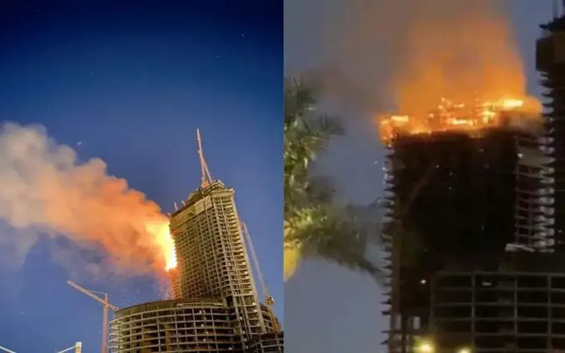 حريق برج جده وماهو سبب الحريق