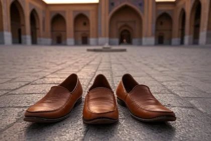 رؤية الحذاء في المسجد
