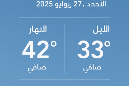 درجة الحرارة اليوم في جده من حالة الطقس 27 يوليو 2025