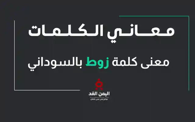 معنى كلمة زوط بالمعجم العربي معاني الكلمات السعودية – السودانية