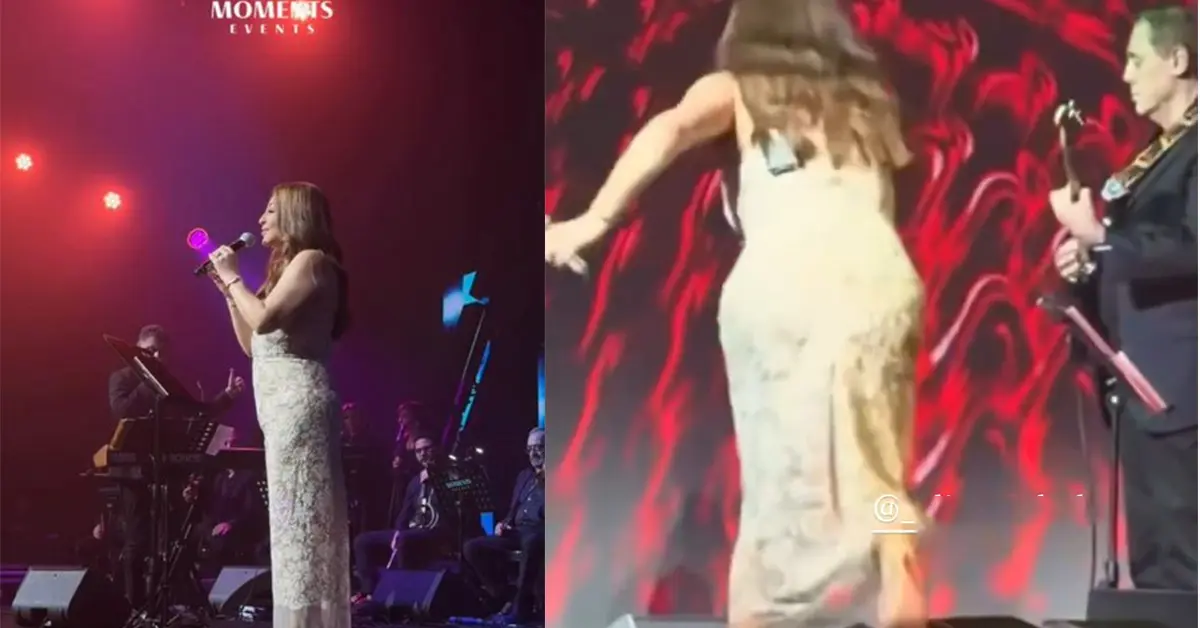 تعثر إليسا على المسرح