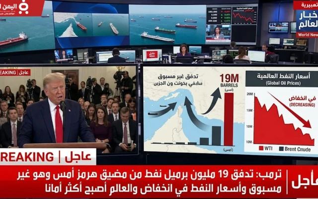 عاجل | ترمب: مرور 19 مليون برميل نفط عبر مضيق هرمز أمس وأسعار النفط تواصل التراجع