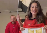 الفنانة يارا السكر تحتفل بمناسبة تأهل مصر لدور 16 في كأس العالم 2026