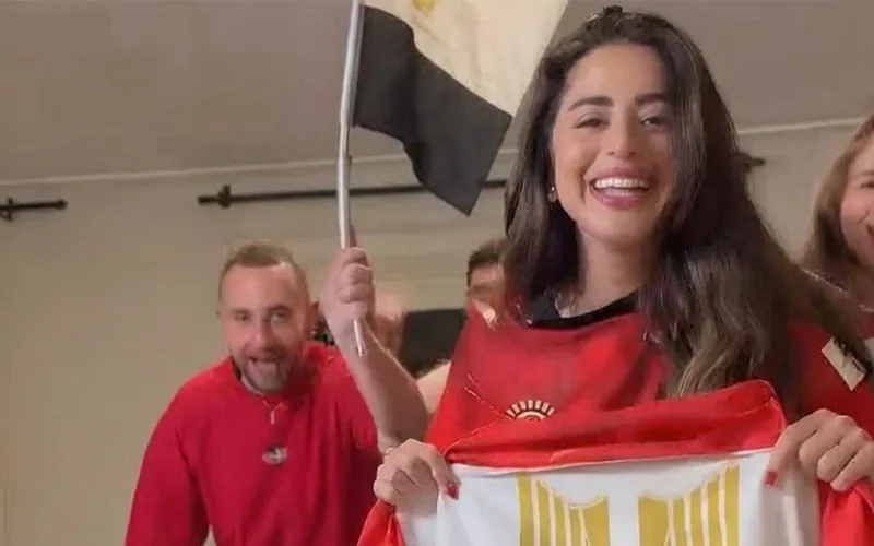 الفنانة يارا السكر تحتفل بمناسبة تأهل مصر لدور 16 في كأس العالم 2026