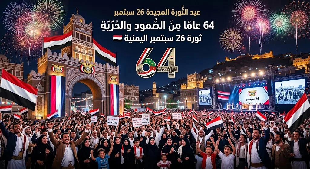 صور وتصاميم ثورة 26 سبتمبر للعيد الـ64